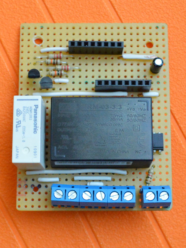 Prototype sur veroboard commande relai bistable avec Arduino Pro Mini